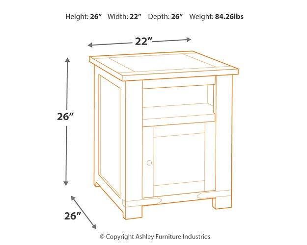 Budmore End Table with USB Ports & Outlets